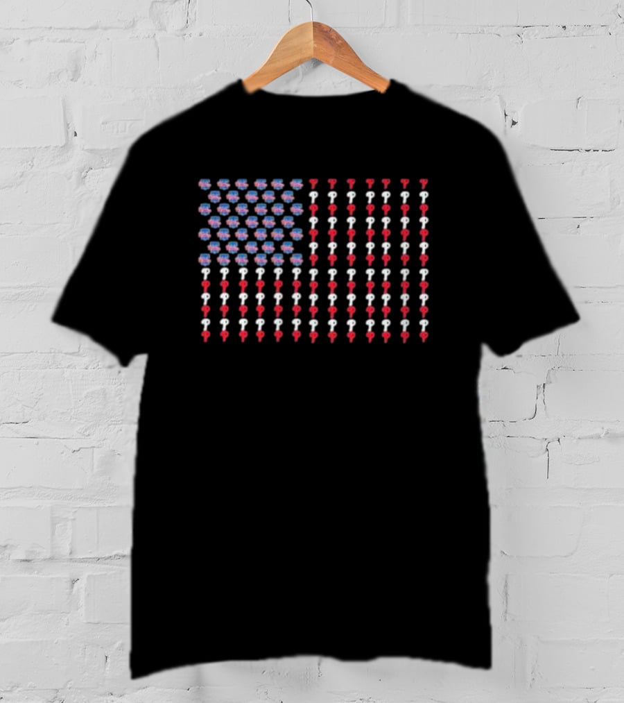 Philadelphia Phillies Liberty Bell USA Flag T-Shirt