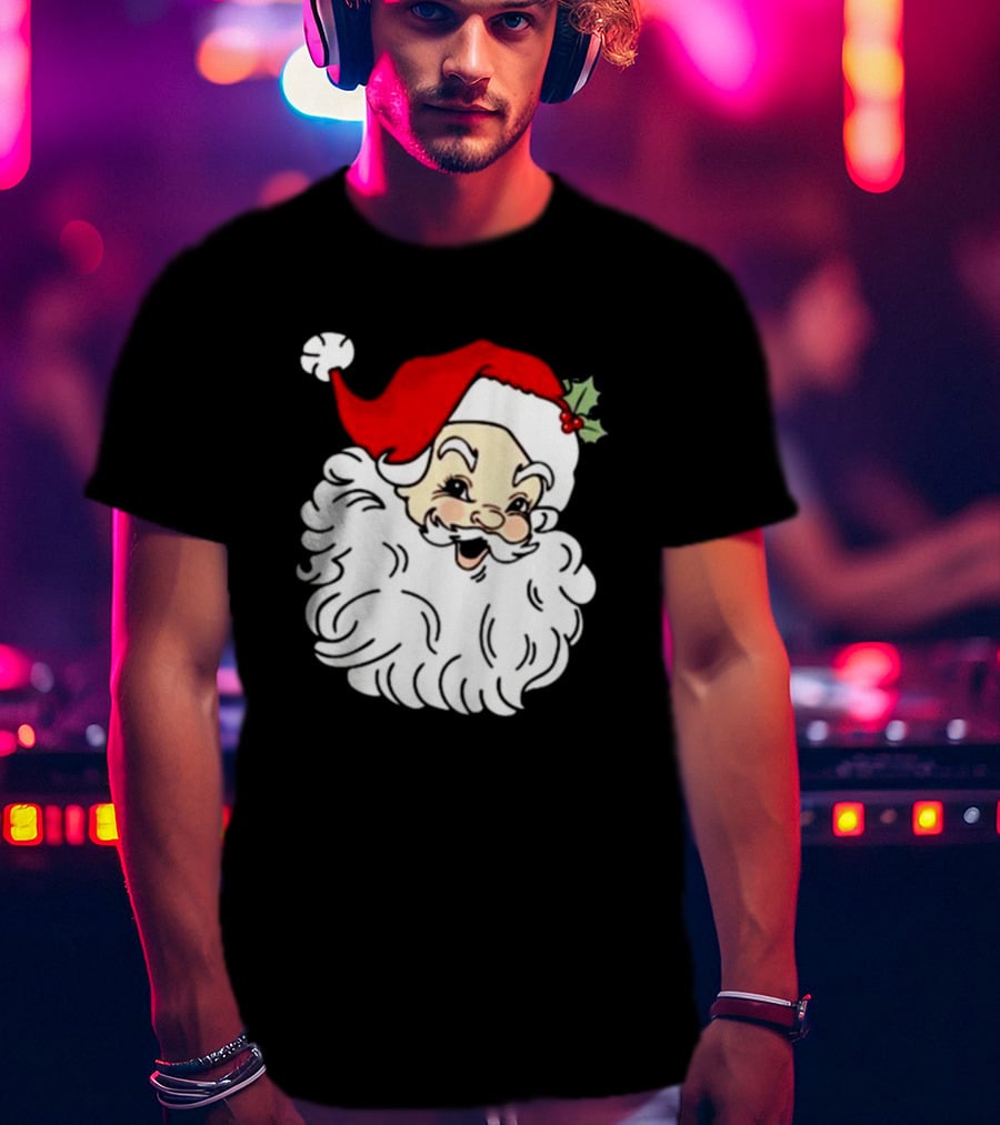 Retro Santa Christmas Holly Jolly Icon 3 4 T-Shirt