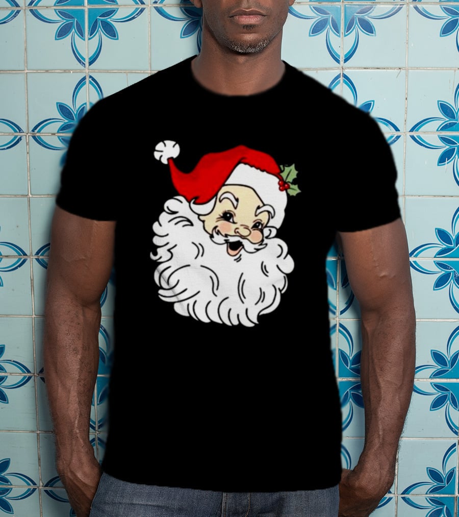 Retro Santa Christmas Holly Jolly Icon 3 4 T-Shirt