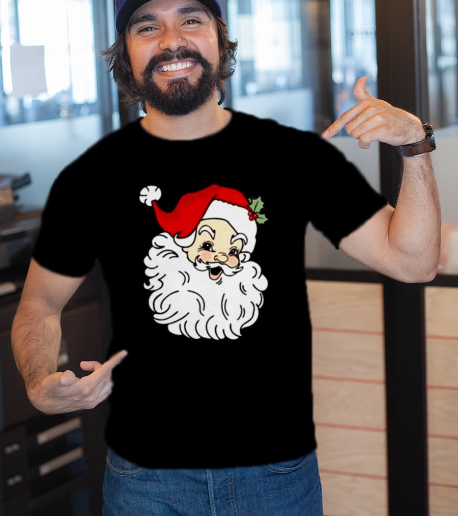 Retro Santa Christmas Holly Jolly Icon 3 4 T-Shirt