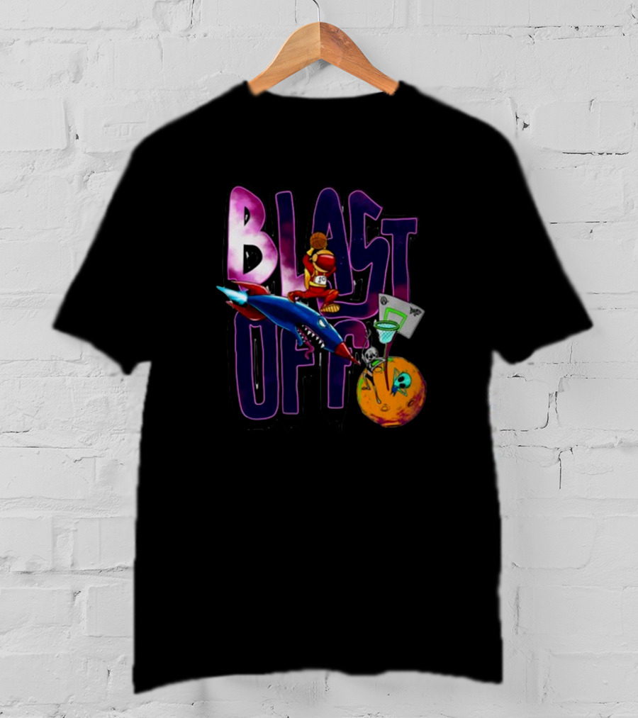 Blast Off Basketball Rocket Dunk Sports Fan T-Shirt