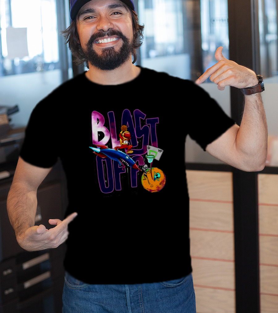 Blast Off Basketball Rocket Dunk Sports Fan T-Shirt