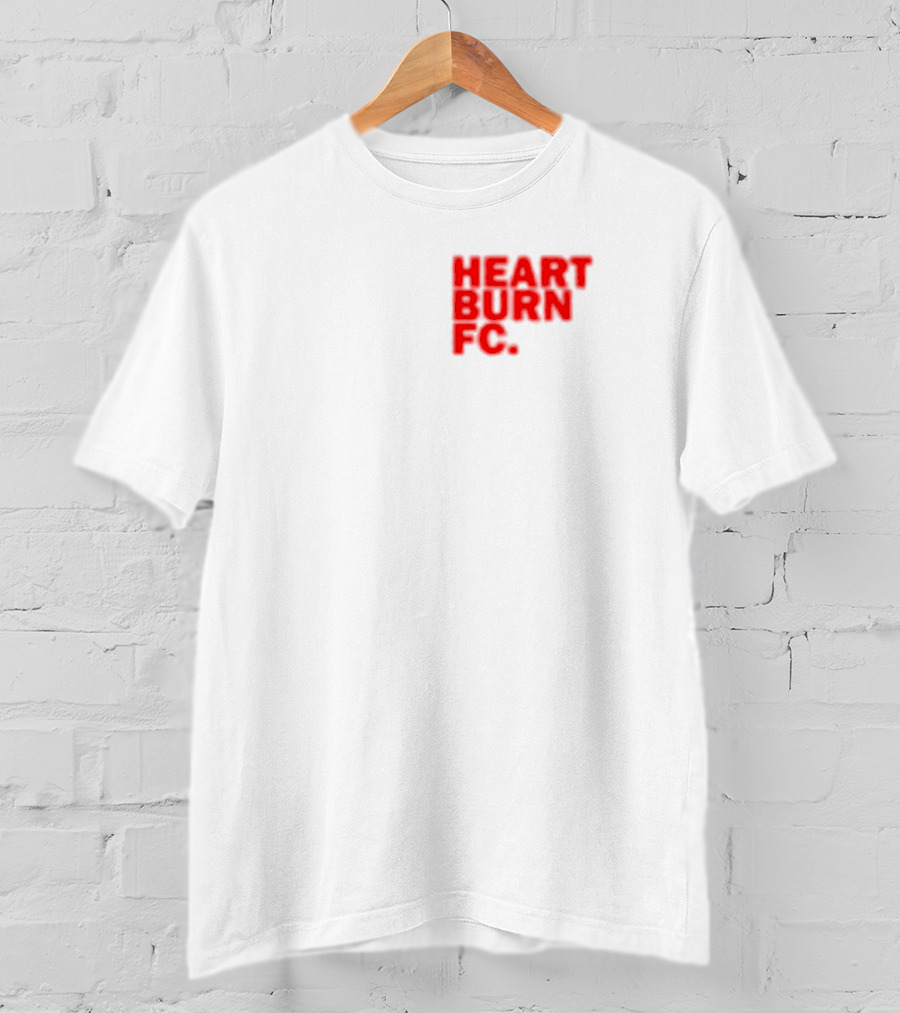 Redmancdesigns Heartburn FC Bold Red Text Minimalist T-Shirt