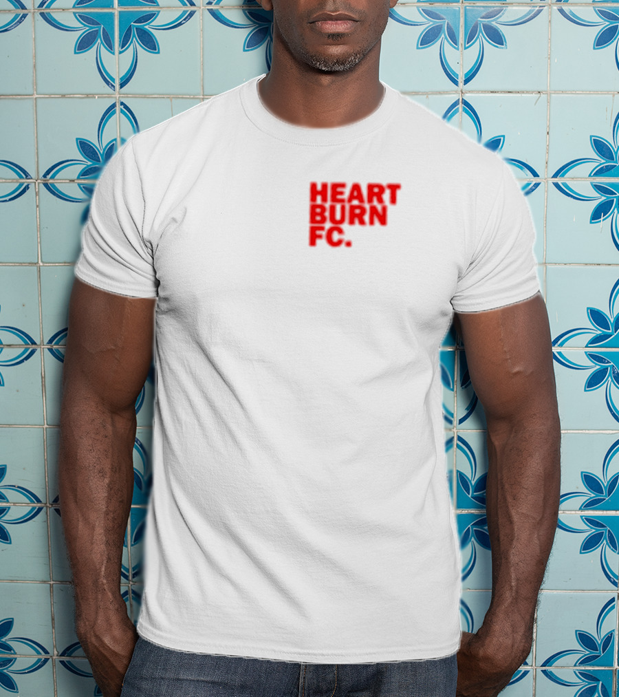 Redmancdesigns Heartburn FC Bold Red Text Minimalist T-Shirt