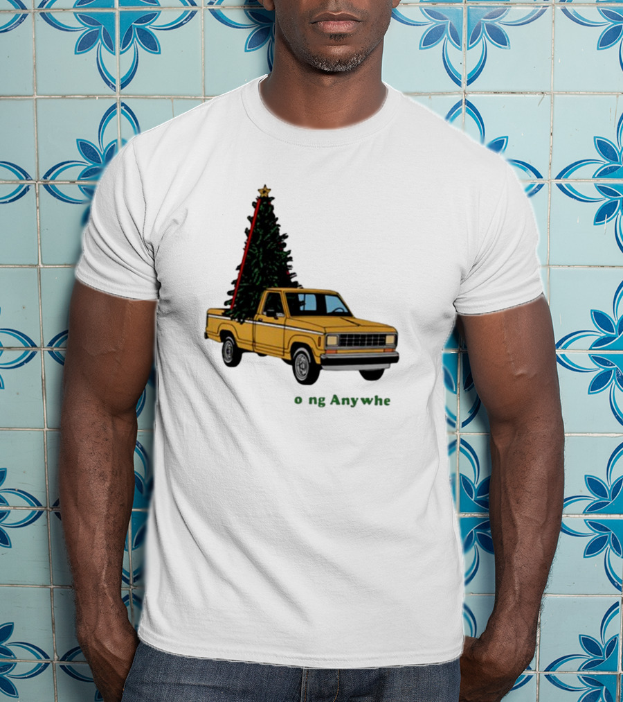 Yellow Truck With Christmas Tree Going Anywhere T-Shirt