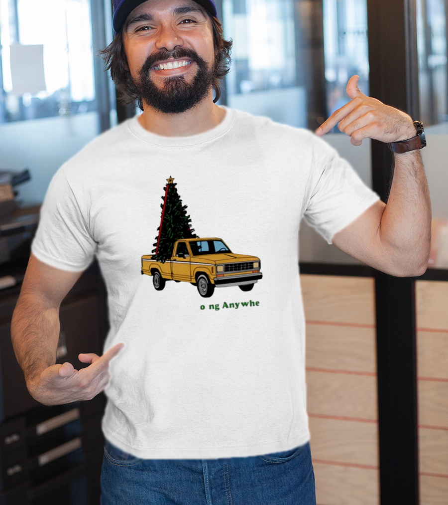 Yellow Truck With Christmas Tree Going Anywhere T-Shirt