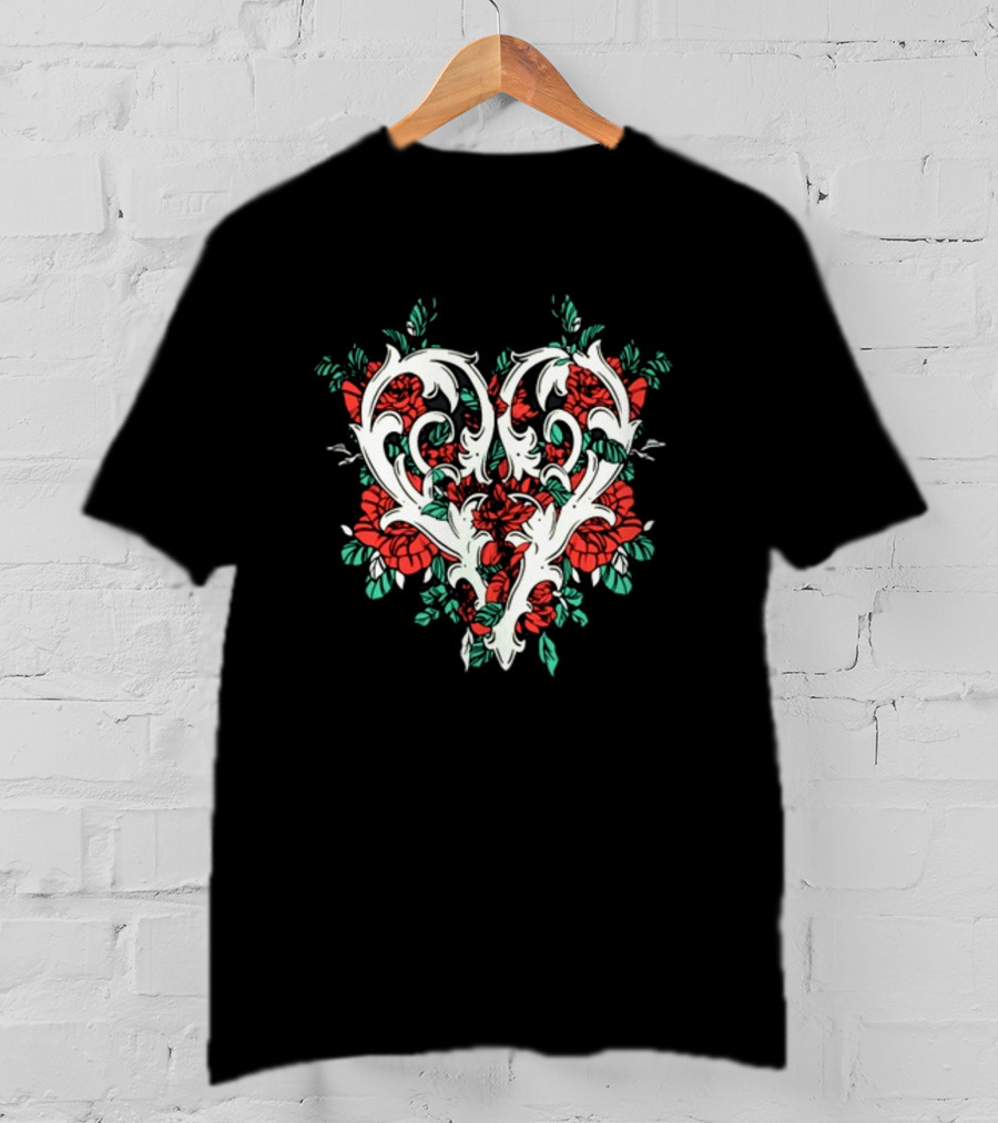 Ricky Olson Gothic Floral Heart T-Shirt