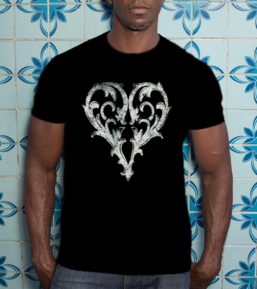 Ricky Olson Grunge Ornate Heart T-Shirt