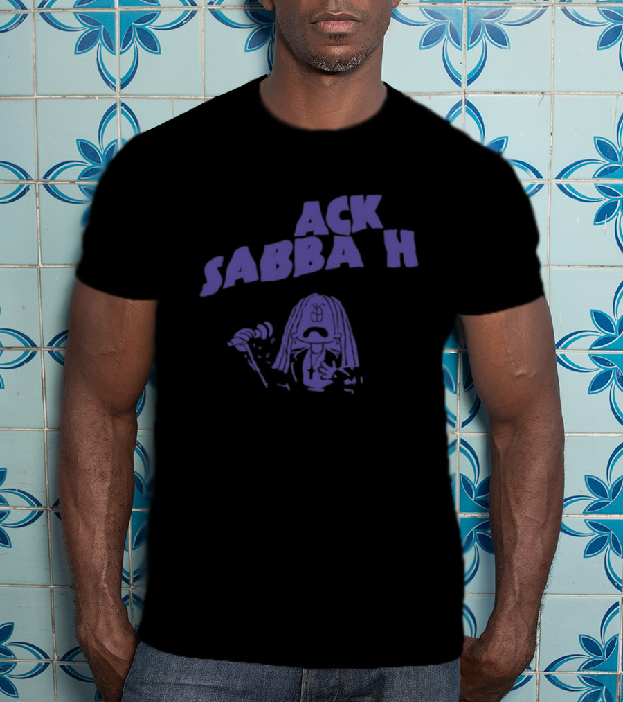 Thornwolfart Ack Sabbath Cartoon Character Holding Microphone T-Shirt