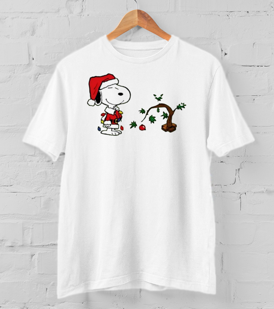 Snoopy Santa Christmas Tree Merry Christmas T-Shirt