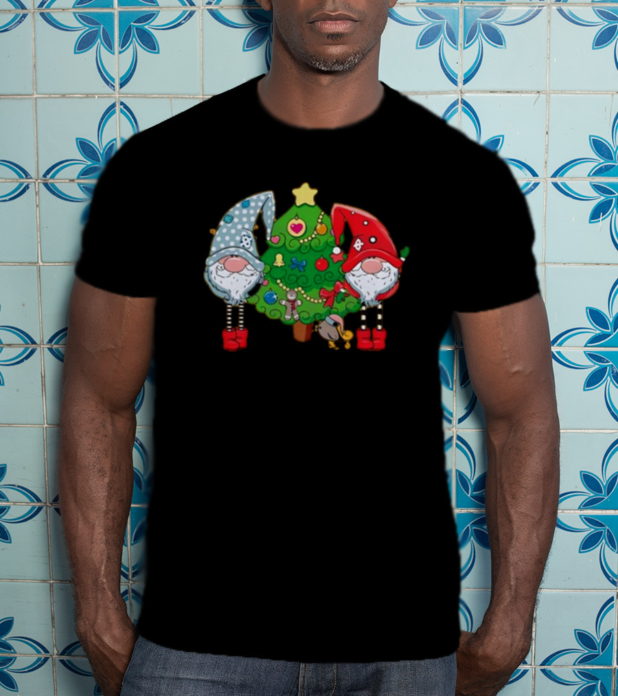 Christmas Gnomes With Festive Tree Ornaments T-Shirt