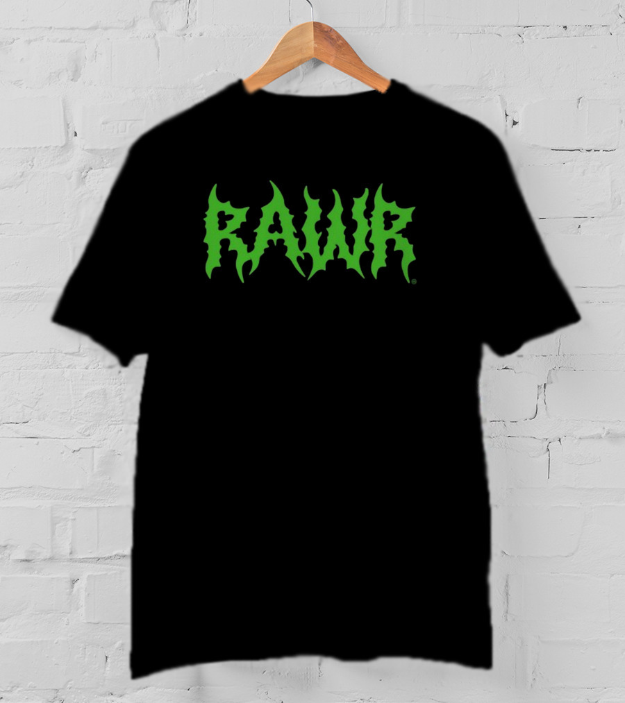 Izzzyzzzart Green Rawr Monster Font T-Shirt