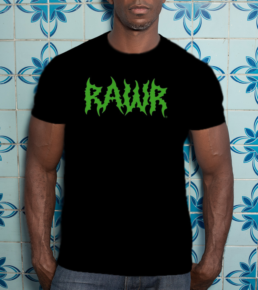 Izzzyzzzart Green Rawr Monster Font T-Shirt