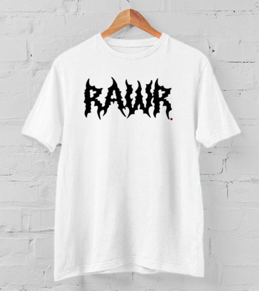 Izzzyzzz Shop Rawr Emo Gothic Style Black T-Shirt