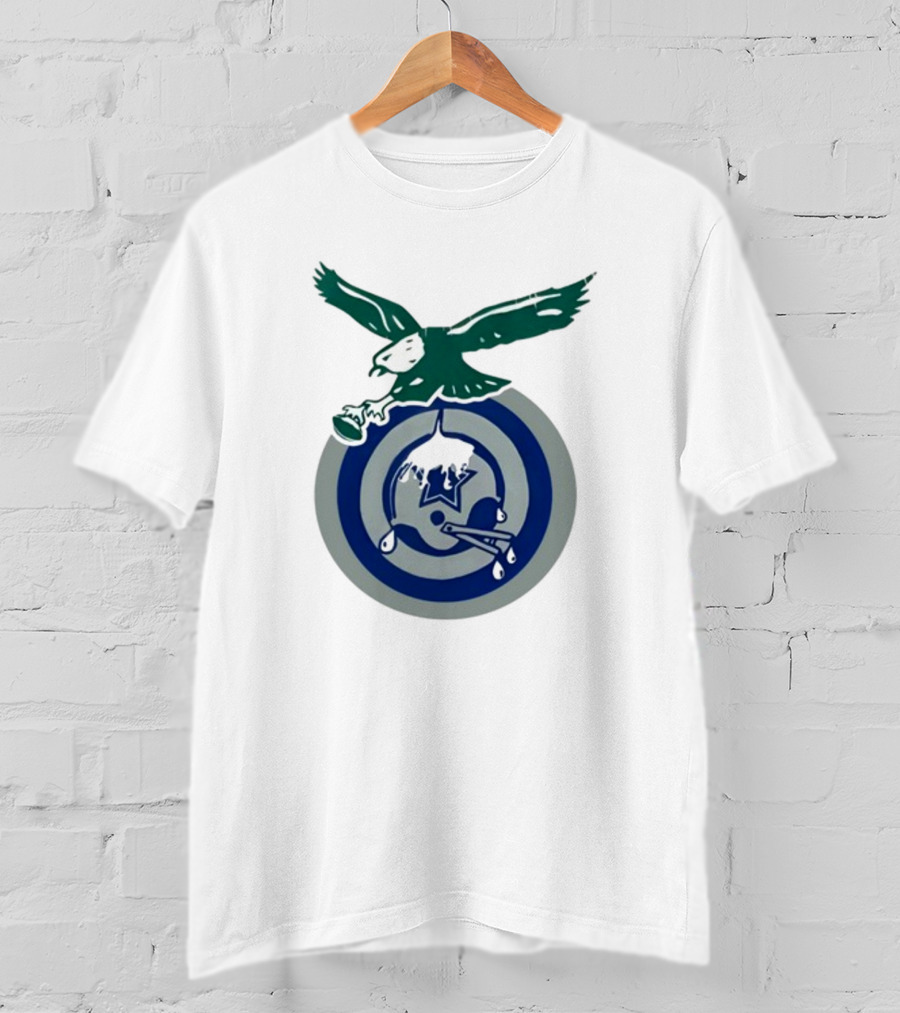 Philadelphia Eagles Bird Dropping Football On Dallas Cowboys Star T-Shirt