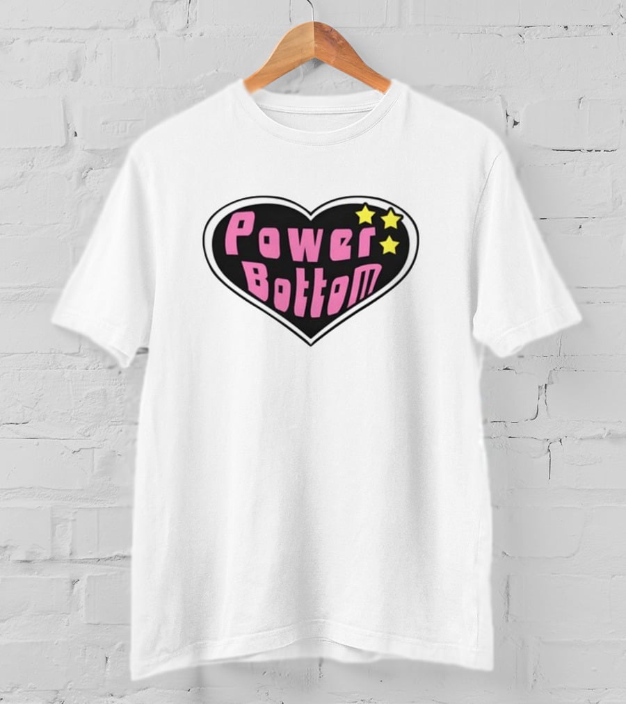 Power Bottom Heart Three Stars T-Shirt