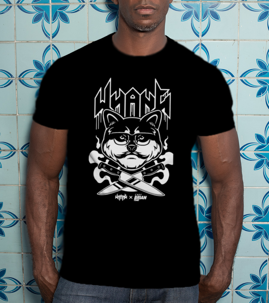 Whang X Tsao Chef Brian Cat With Crossed Knives T-Shirt