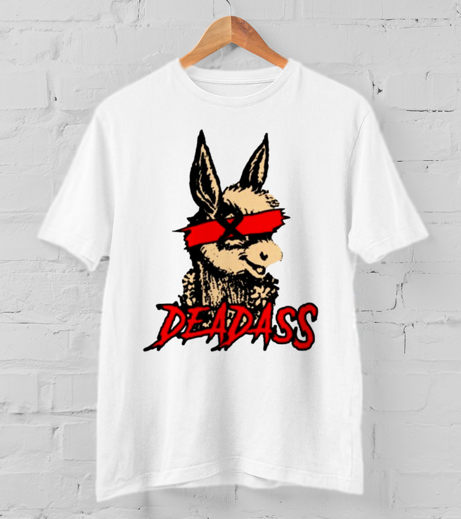 Deadass Red Blindfold Cartoon Donkey T-Shirt