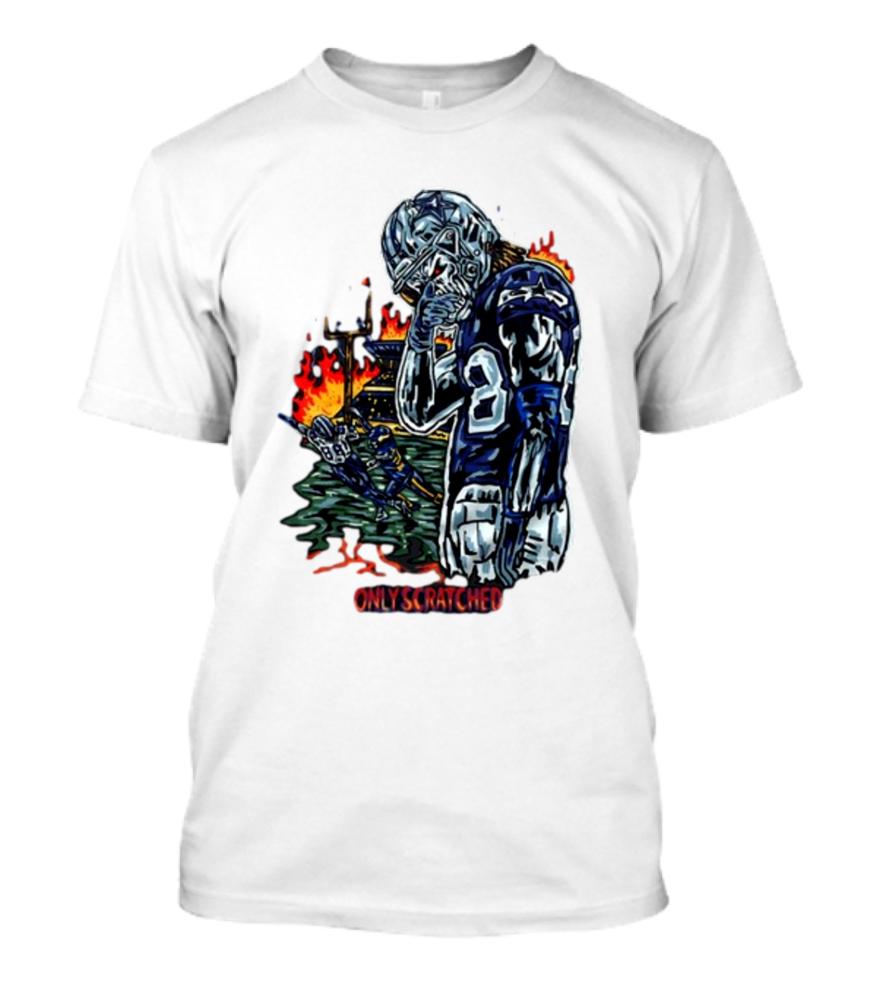 Only Scratched The Surface Retros Sports Imagery Fire Scene T-Shirt