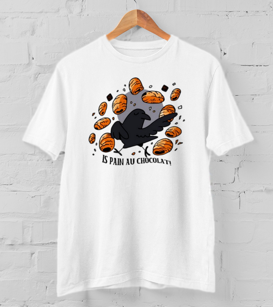 Bird Surrounded By Pain Au Chocolat Pastries T-Shirt