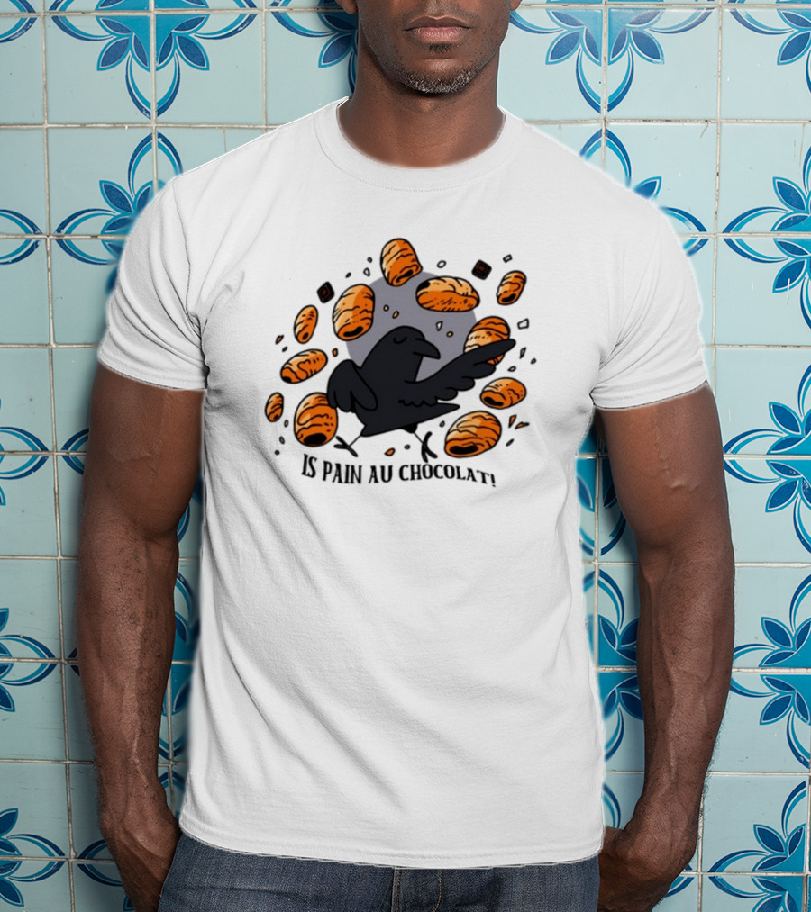 Bird Surrounded By Pain Au Chocolat Pastries T-Shirt