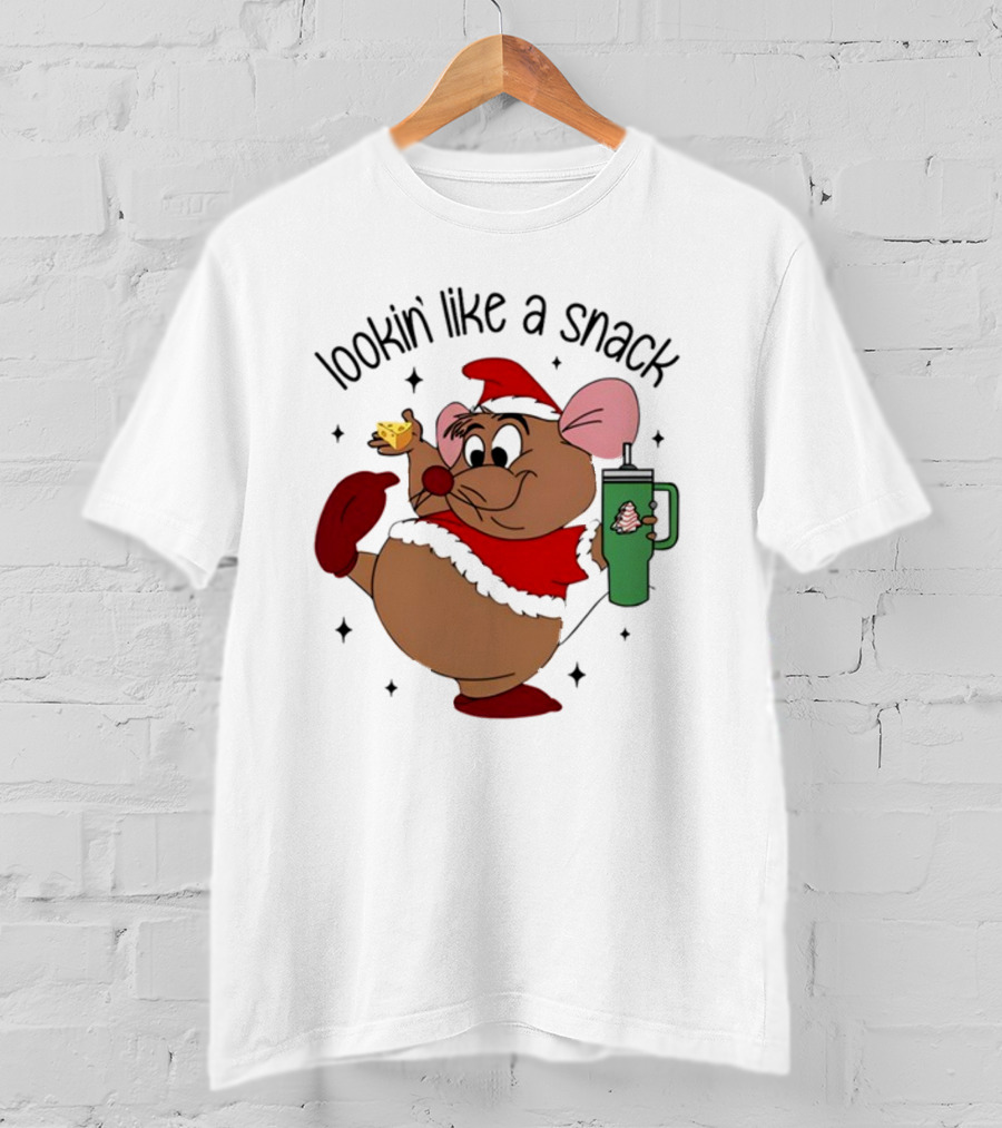 Lookin’ Like A Snack Santa Mouse Holiday Treat T-Shirt