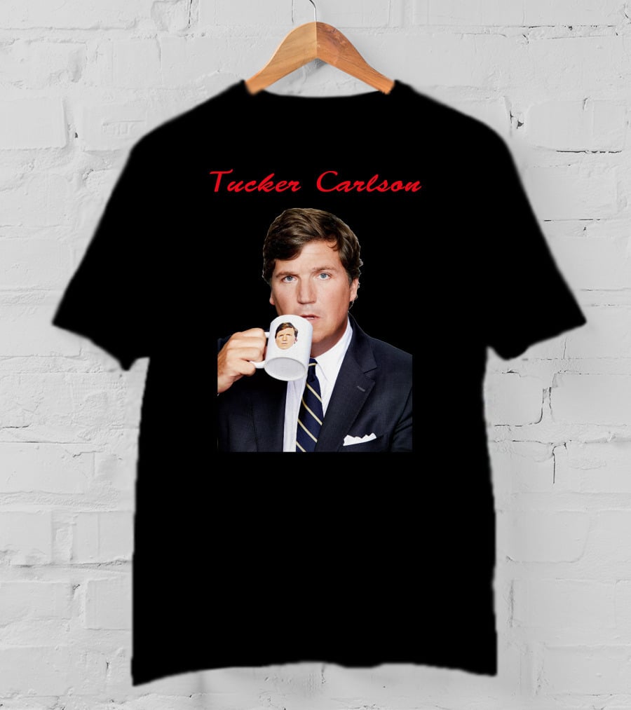Tucker Carlson Drinking From A Personalized Mug T-Shirt