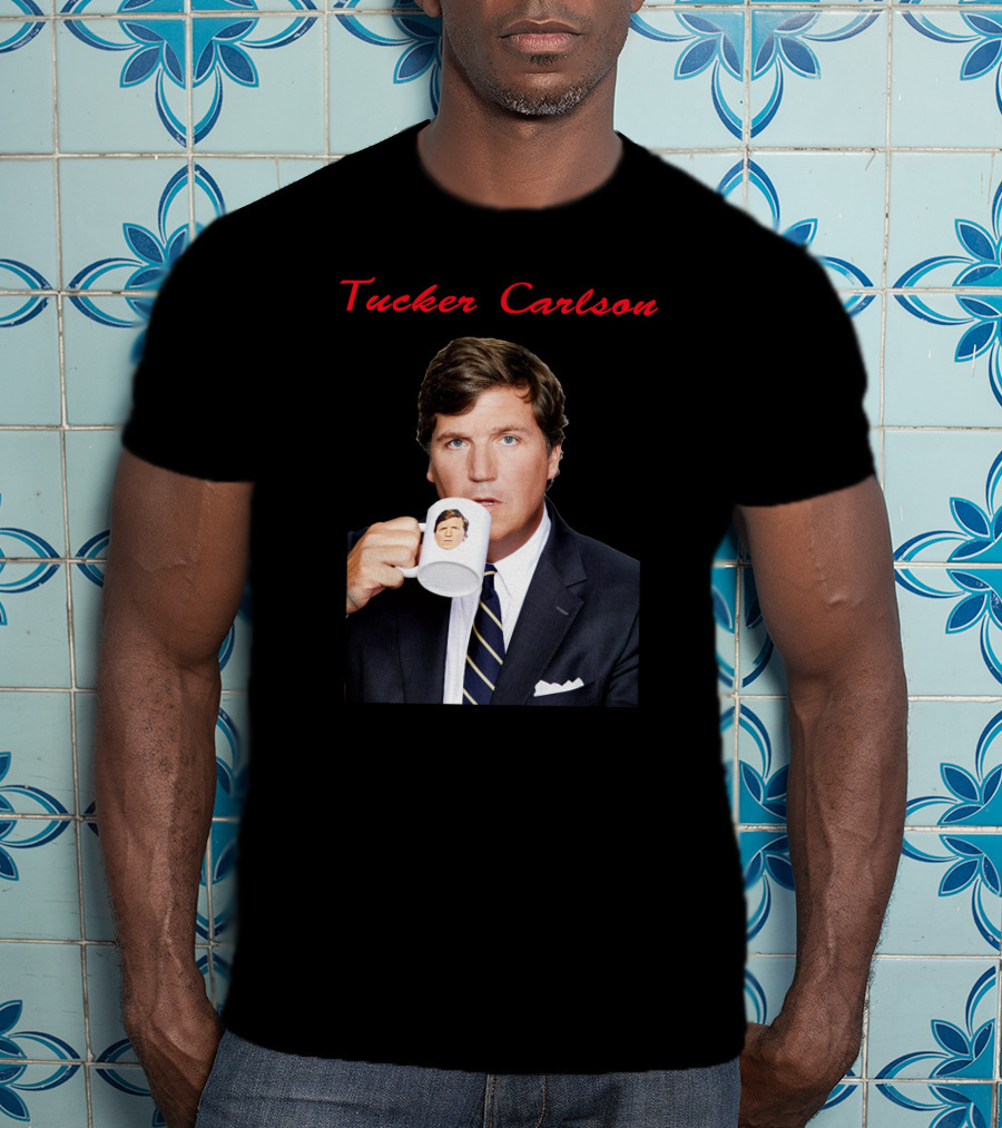 Tucker Carlson Drinking From A Personalized Mug T-Shirt