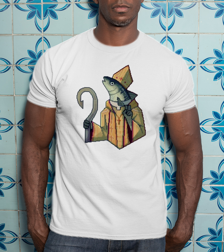 May Could Be With You Holy Mackerel Fish Bishop Pixel T-Shirt