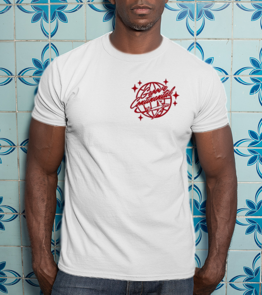 Yung Bae Groove Continental Red Globe Graphic With Stars T-Shirt
