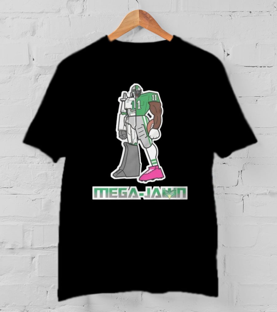 Phillygoat Mega-Jawn Football Robot Player 11 Green Pink Cleat T-Shirt