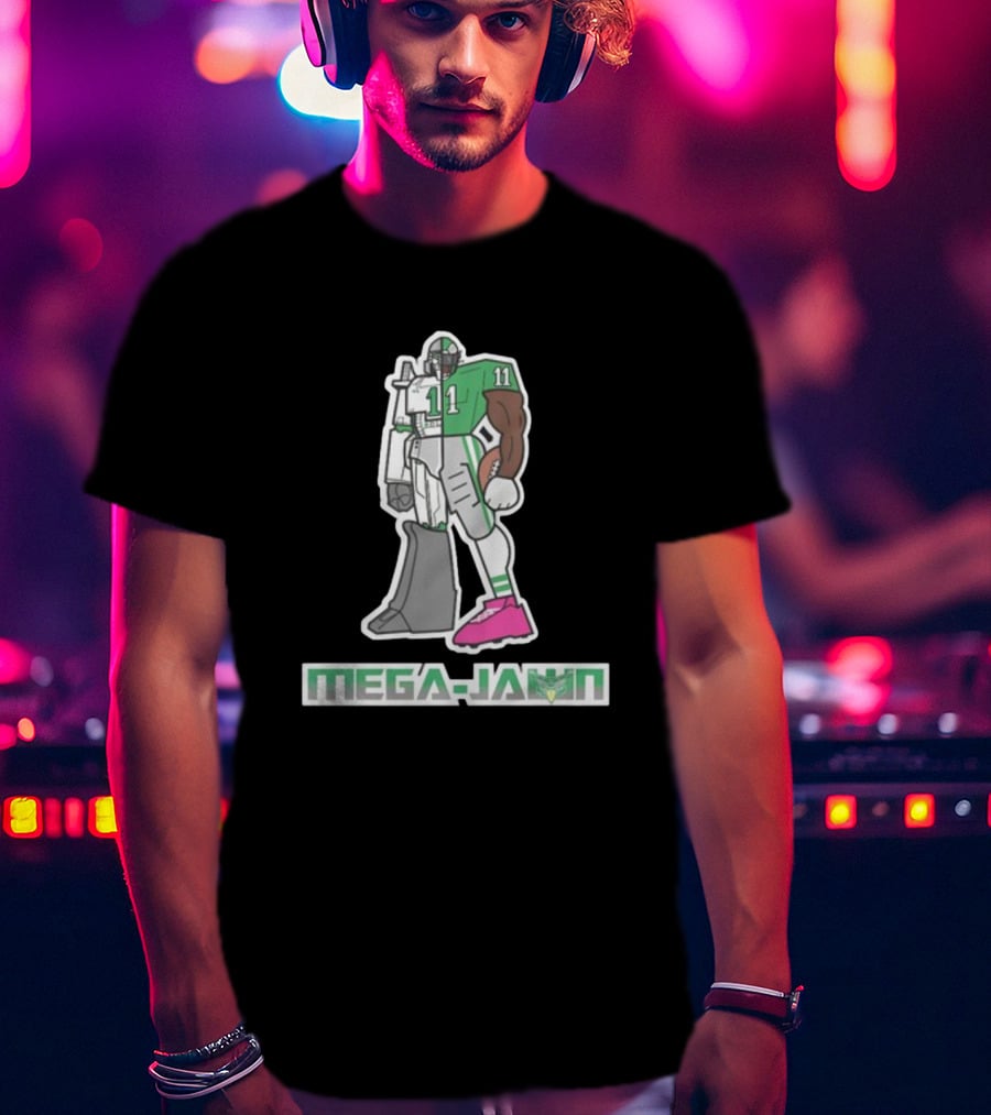 Phillygoat Mega-Jawn Football Robot Player 11 Green Pink Cleat T-Shirt