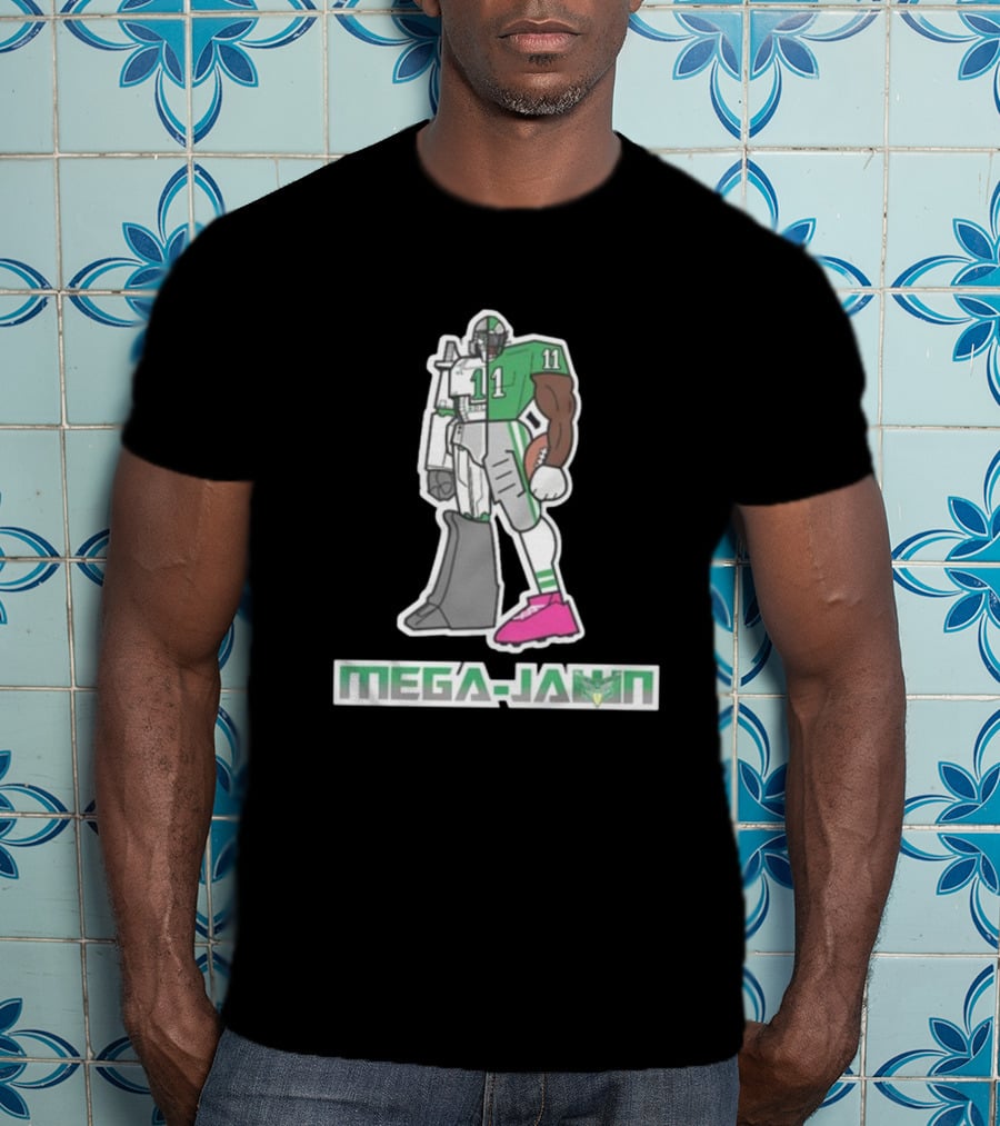 Phillygoat Mega-Jawn Football Robot Player 11 Green Pink Cleat T-Shirt