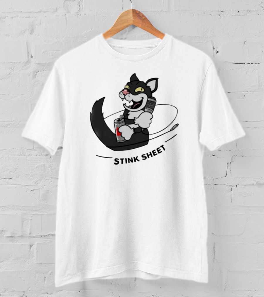 Podcast Psy Op Division Cat With Microphone And Spray Can Stink Sheet T-Shirt