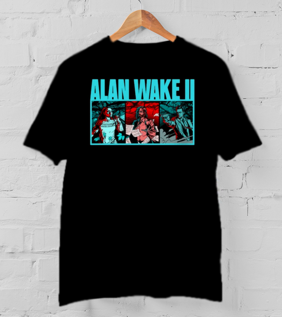 ALAN WAKE II Comic Style Three Panel T-Shirt