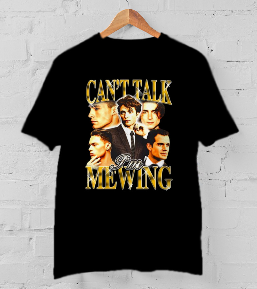 Can't Talk I'm Mewing Male Icons T-Shirt