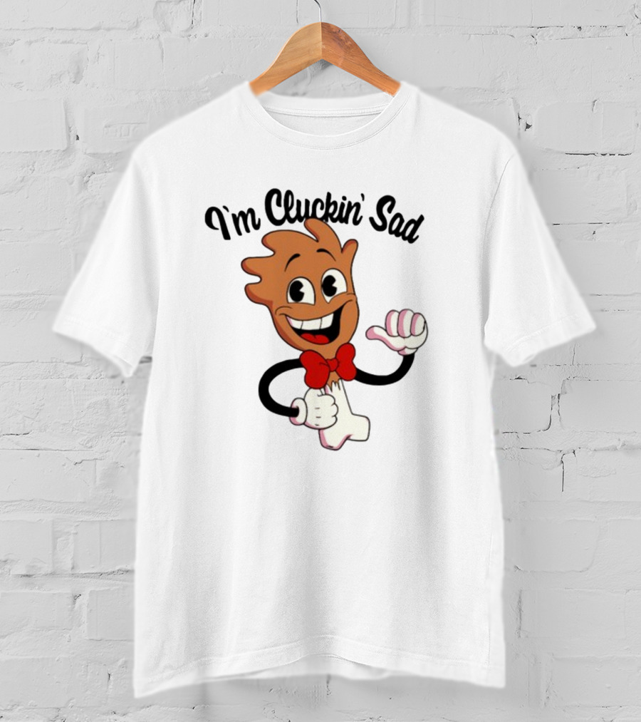 I'm Cluckin' Sad Cartoon Drumstick Character Bow Tie T-Shirt