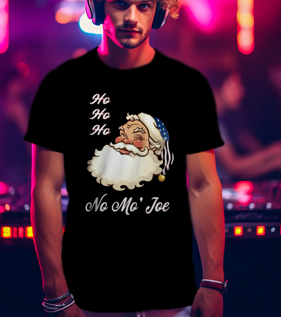Ho Ho Ho No Mo’ Joe Patriotic Santa Hat Winking Santa T-Shirt