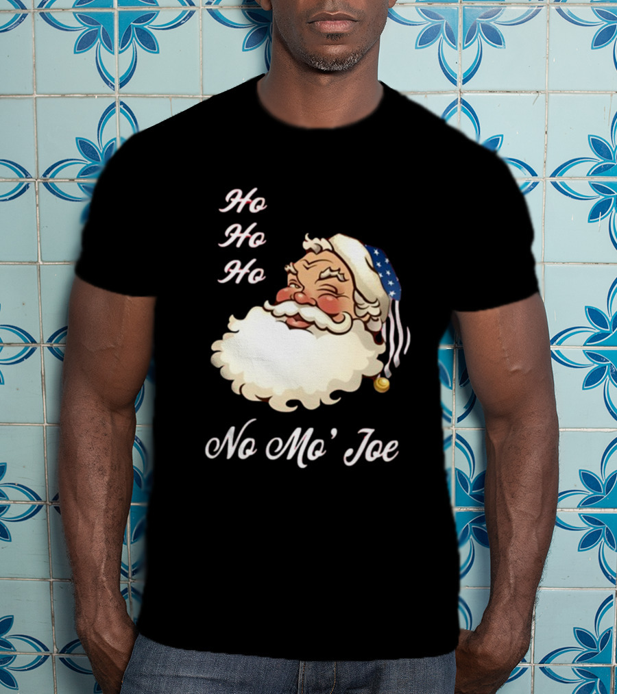 Ho Ho Ho No Mo’ Joe Patriotic Santa Hat Winking Santa T-Shirt