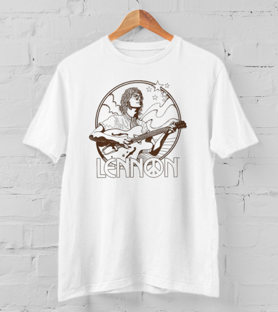 Lennon Guitar Peace Icon Stars T-Shirt