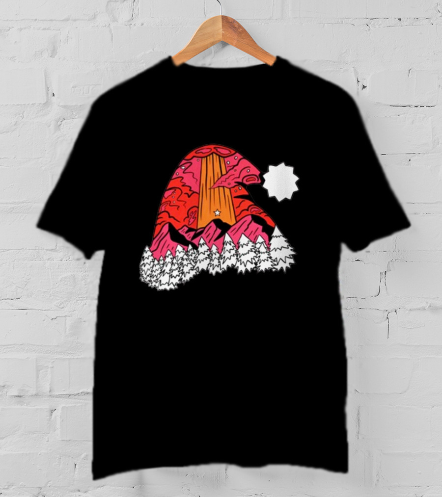 Home Free Texas Hill Christmas Santa Hat Mountain Scene T-Shirt