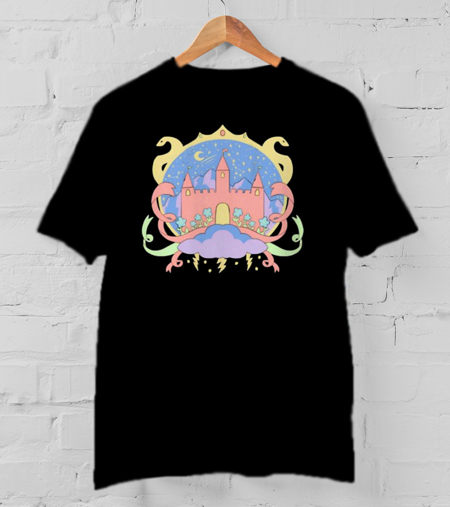 Holiday Castle Mystical Night With Serpents, Clouds, And Lightning T-Shirt