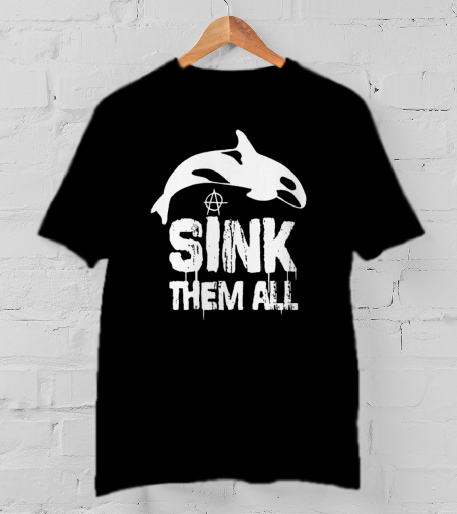 Antifascist Orca Sink Them All Anarchy T-Shirt