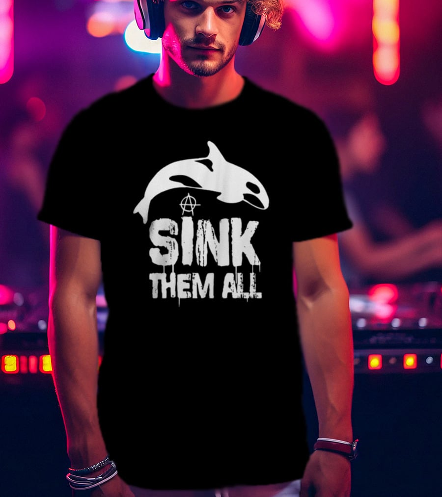 Antifascist Orca Sink Them All Anarchy T-Shirt