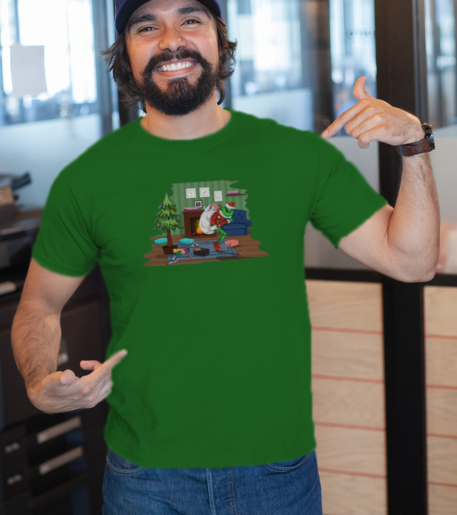 How The Grinch Stole Sneakers Stealing Colorful Boxes By Christmas Tree T-Shirt