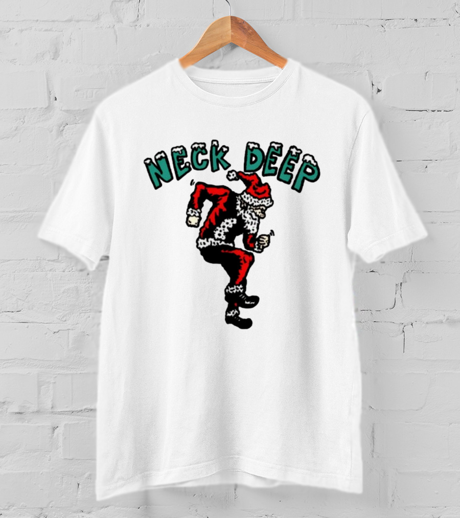 Neck Deep Santa Dancing Green Letters T-Shirt