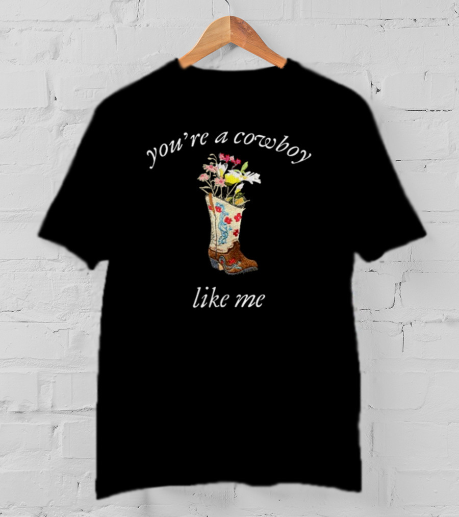 Cruelfolklore You're A Cowboy Like Me Flower Boot T-Shirt