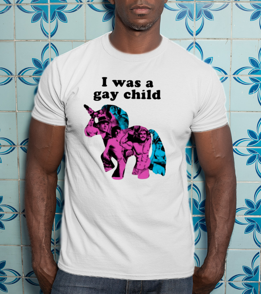 AndrewSylvesr Adrianandshane I Was A Gay Child Unicorn Collage T-Shirt