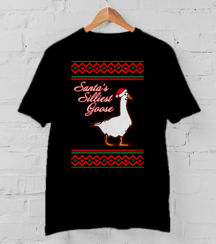 Santa's Silliest Goose Festive Holiday T-Shirt