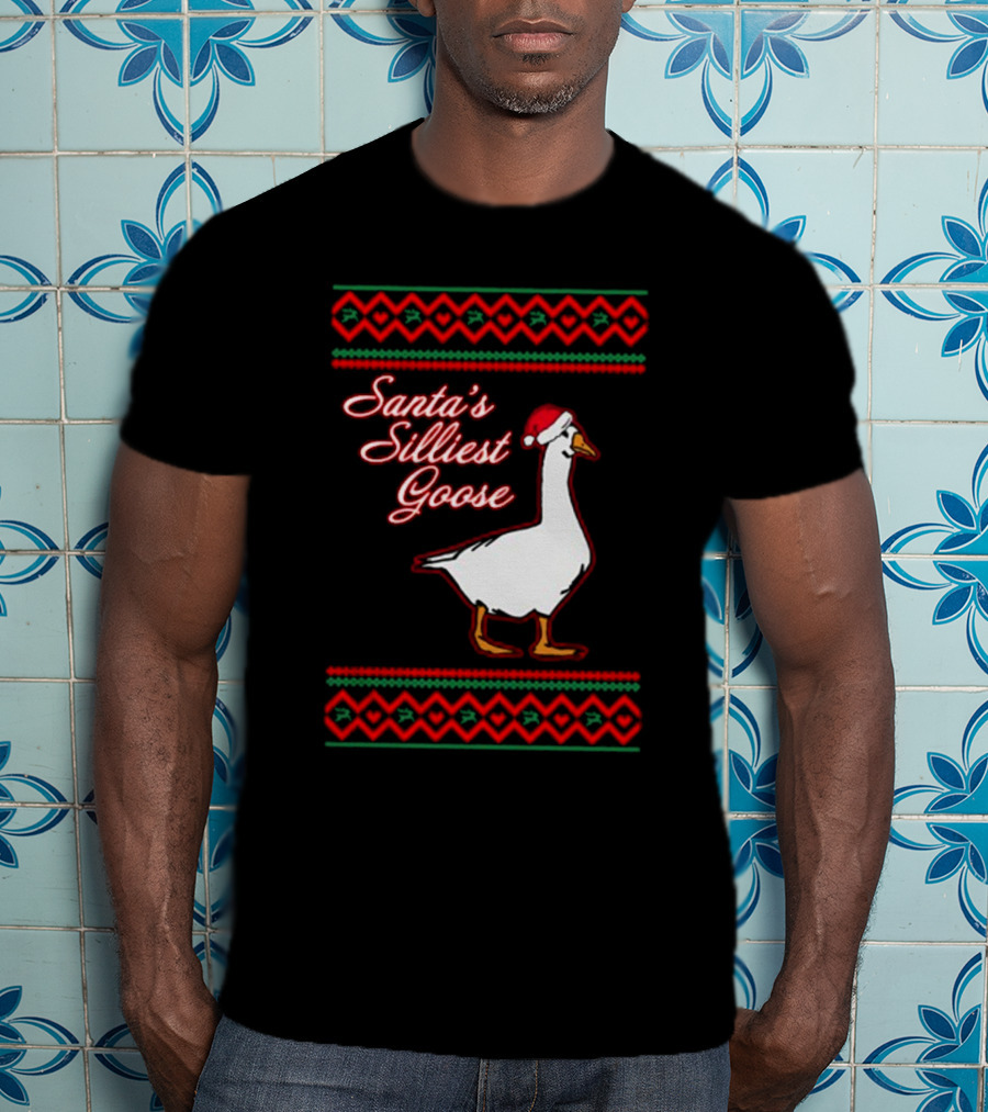 Santa's Silliest Goose Festive Holiday T-Shirt